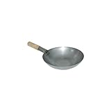Vogue K296 Wok, Baustahl Flacher Boden, 32,4 cm Durchmesser