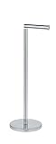 WENKO Stand Toilettenpapierhalter 2-in-1, platzsparender Rollenhalter aus Edelstahl, für bis zu 4...