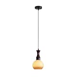 LUOYAOB Modern Pendelleuchte Vintage Holz Nachttisch Kleine Pendelleuchte Japanisch Verstellbar Flur...