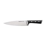 Tefal Ice Force Kochmesser K23202 | 20 cm Klinge | Korrosionsschutz | Handschutz | Edelstahl/Schwarz