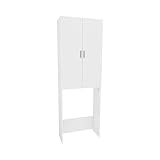 Vicco Waschmaschinenschrank Martha, Weiß, 64 x 190 cm mit 2 Langen Türen