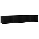 Vopese CD-Wandregal Schwarz 100x18x18 cm Holzwerkstoff Schallplattenschrank, Medienaufbewahrung...