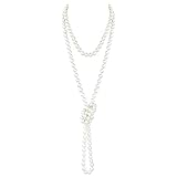Liitata Imitation Perlen Lange Kette Perlen Flapper Halskette 1920s Gatsby Kostüm Accessoires für...