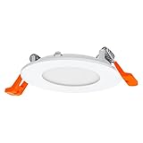 Osram Downlight Slim 85mm LED Einbauleuchte, 4,5 W, 4000K Kaltweiß, 240lm, Weiß, Kunststoff,...