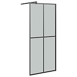 Duschwand Duschabtrennung Walk-In Dusche mit Stabilisator, 5 mm ESG-Sicherheitsglas, Glas...