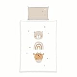 Herding babybest Little Friends Bettwäsche, Kopfkissenbezug 40 x 60 cm mit Hoteleinschlag,...