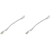 Kerbl 321414 Anbindekette mit PVC-Überzug 50 cm, Panikhaken und Karabiner, Silber (Packung mit 2)