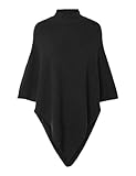 PIECES Pcfortuna High Neck Poncho Noos Bc, Schwarz,Einheitsgröße
