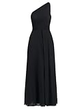 APART One-Shoulder Abendkleid mit Plisseedetail, schwarz, 46