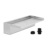 E-ANG.W Edelstahl Wasserfall, Teich Wasserfall mit Breitem Auslauf, Wasserspiel für Garten Teich...
