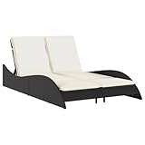 Gecheer Sonnenliege mit Auflage Gartenliege Relaxliege Rattanliege Strandliege Liegestuhl Liege...