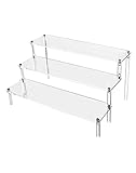 QWORK 3-Stufig Acryl Display Ständer, Transparente Acryl Display Riser Regal für Figuren, Schmuck,...