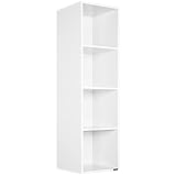 Casaria® Bücherregal mit 4 Fächer 106x30x30cm Kippschutz Bodenschoner 40kg Belastbarkeit...