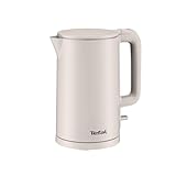 Tefal ThermoProtect Elektrischer Wasserkocher, Safe to Touch, 1500 W, Hellgrau und Innenseite aus...