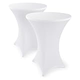 Blumtal 2er Set Stretch Stehtisch Hussen Bügelfrei - Oeko -TEX zertifizierte Tischhussen für...