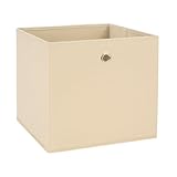 Generisch Aufbewahrungsbox Faltbox 32×32×32 cm beige aus Stoff mit Griffloch – Faltbare...