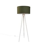 Qazqa - Landhaus I Vintage Stativ-Stehleuchte I Stehlampe I Standleuchte I Lampe I Leuchte weiß mit...