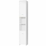 Casaria® Badezimmerschrank 30cm breit Hochschrank 6 Fächer verstellbar 2 Türen mit...