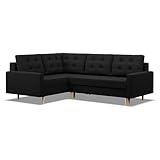 Mebligo - Ecksofa mit Schlaffunktion und Bettkasten Elma, Eckcouch mit Ottomane Links, Sofa L Form...
