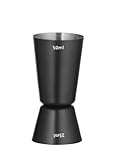 HENDI Barmaß, Messbecher, Doppelmaß: 2,5cl und 5,0cl, ø45x(H)86mm, Schwarz