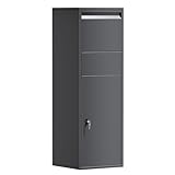 Wiltec Paketkasten Anthrazit 460 x 450 x 1400 mm, Paketbox Zuhause, Private Paketannahme passend...