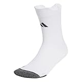 adidas Unisex Football Cushioned Performance Crew Socks, white/black, 10.5-12.5
