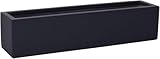 VIVANNO Blumenkasten Balkonkasten Pflanzkasten Fiberglas FLOBO anthrazit - 15x80x17 cm