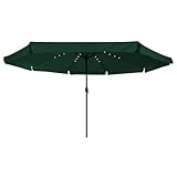 Genérico wenjingqi 42003645 Gartenschirm mit LED-Lichtern, grün, Ø 395 x 245 cm