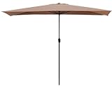 Generisch Halber Rechteckiger Sonnenschirm 250×140×245cm 5 Speichen Outdoor-Balkonschirm,...