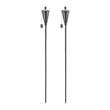 Harbour Housewares Metallkegelgartenfeuerfackeln - 146cm - Silber - Pack Von 2