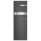 Metzler Standbriefkasten freistehend in DB 703 Eisenglimmer aus Stahl mit Zeitungsfach -...