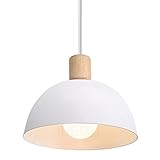 iDEGU Hängelampe Retro E27 LED Hängeleuchte Moderne Skandinavisch Deckenleuchte aus Metall Holz...