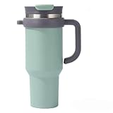 DKLFYDBG Edelstahl Isolierte Trinkflasche Mit Staubdichte Auslaufsichere Deckel und Strohhalm 1.2L -...