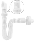 VGECEE Siphon Ablaufschlauch 1 1/4' Siphon Raumsparsiphon Waschbecken Ausziehbar 320-890mm Flexibler...