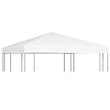 Pavillondach 270 g/m² 3x3 m Weiß - 100% Polyester Stoff - Langlebig & Wetterfest - Perfekt für...