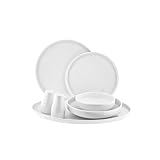 Mondo Tafelservice für 6 Personen - 27-teiliges Set aus Porzellan in Weiß