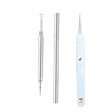 Mitesserentferner, Komedonenquetscher, Edelstahl Lanzettennadel Akne, Pickel Pinzette Mitesser...