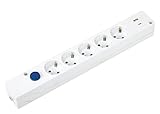 SIMON Multifix-Sockel, Steckdosenleiste mit 5 Steckdosen 16 A und 2 USB A+C, Schnellladung,...