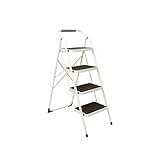 yixinzi-2024 Klappbare Trittleiter Trittleiter mit 4 Stufen, Klapphocker aus Aluminium mit...