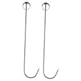 TOGEVAL 2 Stück Edelstahl Fleischhaken J haken für Grill und Küche Robustes Aufhängen von Ente...