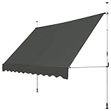 FANTASK Klemmmarkise 300 cm breit mit Handkurbel, Höhenverstellbar Balkonmarkise ohne Bohren,...
