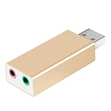 YIGZYCN Externe USB-Soundkarte, 3,5 mm, Kopfhörer-Mikrofon-Adapter, effiziente Wärmeableitung,...