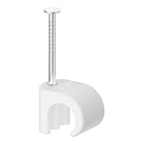 Temolink Kabelschellen, 100 Stück Nagelschellen, 7-10 mm, 304 Edelstahl, Kabelmanagement für...