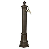 Wasserzapfstelle für Garten Wasserzapfsäule Antik-Stil Braun 80 cm Standbrunnen