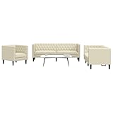 WEMYUFURN Klassisches Chesterfield Sofa Kunstleder Lederoptik Wohnzimmer Sitzgarnitur Bequem Tufting...