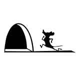 Aufkleber Mauseloch I schwarz glänzend I 20 x 8,5 cm I Wandtattoo I selbstklebend I lustiger...