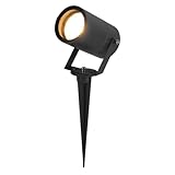 HOFTRONIC - Spikey LED Gartenstrahler Aluminium - IP65 Wasserdicht - GU10 Fassung - Dimmbar -...