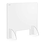 Uniprodo UNI-PPG02 Spuckschutz 95 x 80 cm Acrylglas transparent Durchreiche 30 x 10 cm Stecksystem...