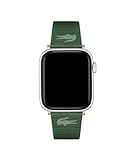Lacoste Unisex Band für Apple Watch aus Grünes Leder mit Streifen-Prägung