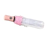 Fryloo Regenschirm Transparenter Vollautomatischer Dreifach Faltbarer Regenschirm, Kompakter...